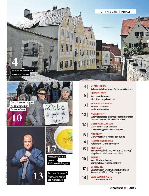 s'Magazin usm Ländle, 21. April 2019