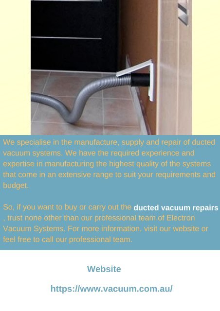 A Comprehensive Guide to Maintain Your Ducted Vacuum System 