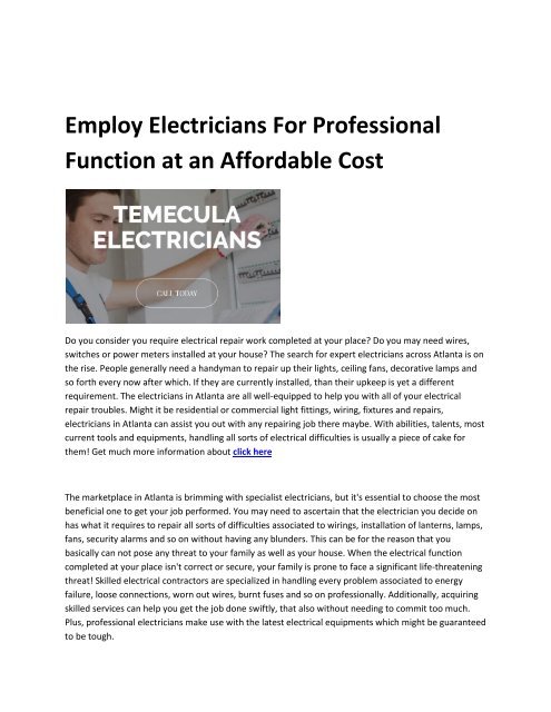 5 Temecula Electricians