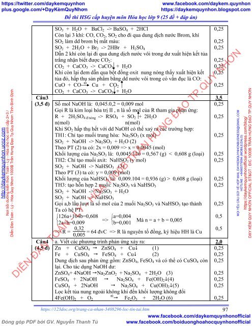 55 đề HSG cấp huyện hóa 8 9 có lời giải chi tiết