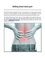 Rolfing lower back pain