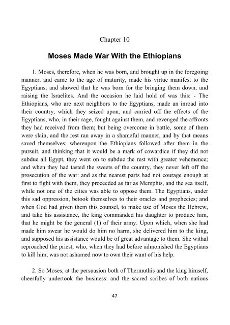 From the Death of Isaac to the Exodus Out of Egypt - Flavius Josephus