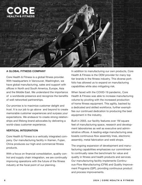 Core Health & Fitness Brand Brochure