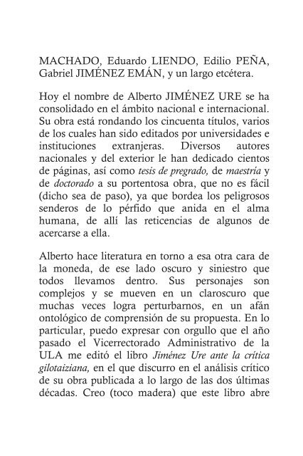 JIMÉNEZ URE ANTE LA CRÍTICA (REVISIÓN 2019) SELECCIÓN DE MOISÉS CÁRDENAS