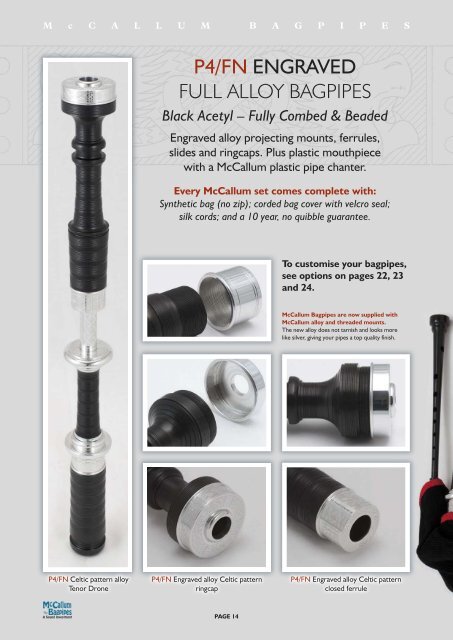 McCallum Black Acetyl Bagpipes