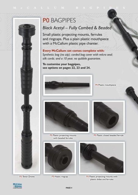 McCallum Black Acetyl Bagpipes