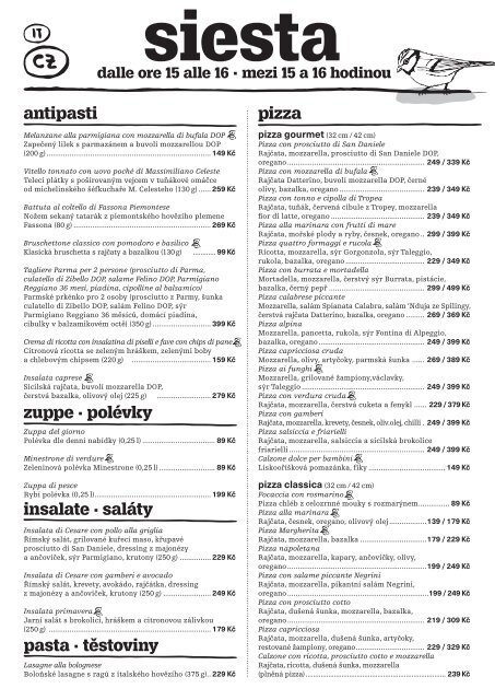 MENU SIESTA Jaro