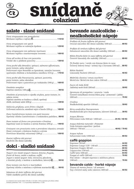 MENU SNIDANE Jaro