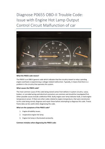 Partsavatar - Diagnose P0655 OBD-II Trouble Code