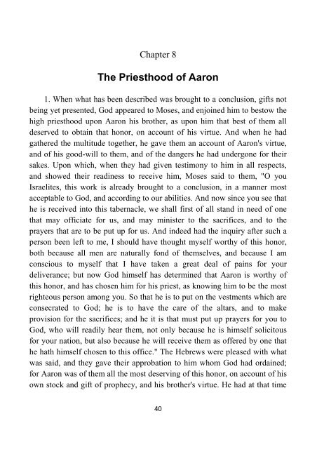 From the Exodus Out of Egypt to the Rejection of That Generation - Flavius Josephus