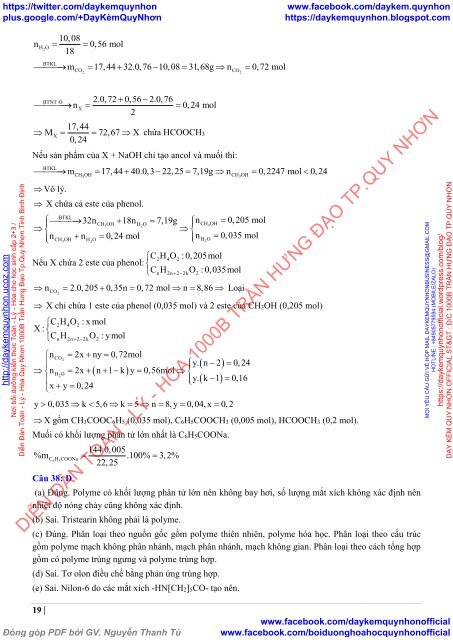 Bộ đề thi thử THPTQG 2019 - Môn Toán, Lý, Hóa - Cả nước - Có lời giải chi tiết (Lần 15) ( 21 đề ngày 22.04.2019 )