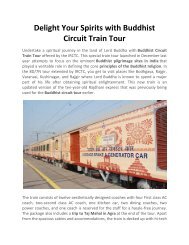 Delight Your Spirits with Buddhist Circuit Train Tour