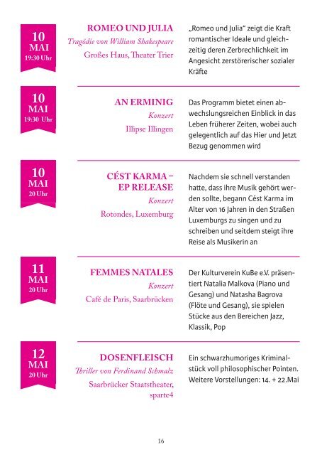 KULTURKALENDER Mai 05/19