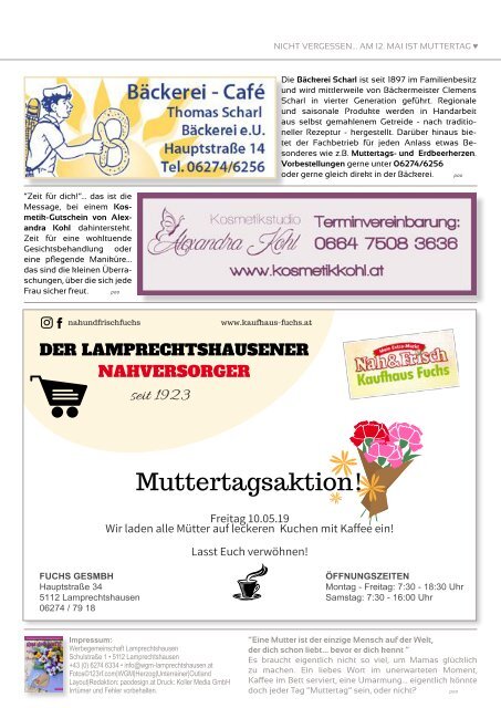 Magazin "Gut Gekauft!" Frühjahr 2019 Werbegemeinschaft Lamprechtshausen