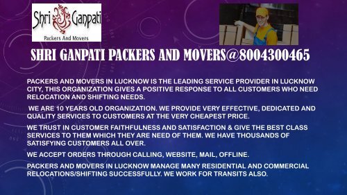 Shri Ganpati Packers Movers@8004300465