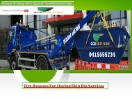 Five Reasons For Having Skip Bin Services