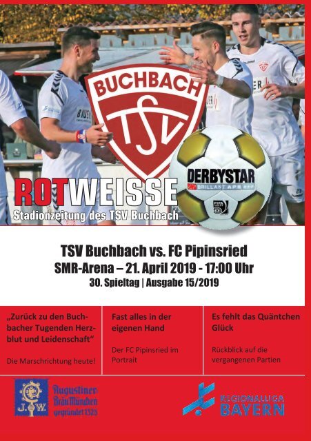 Stadionzeitung TSV Buchbach - FC Pipinsried