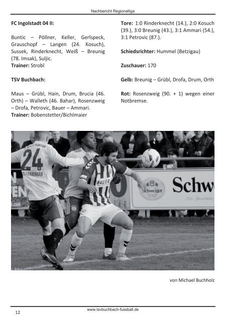 Stadionzeitung TSV Buchbach - FC Pipinsried