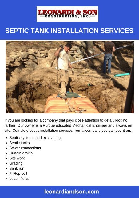Septic Tank Installation & Removal Services Westchester