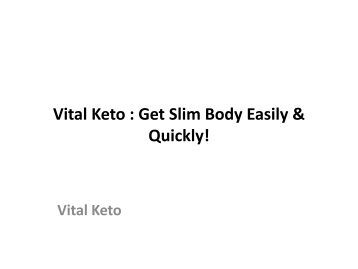  Vital Keto : Weight Loss Pills For Slim Figure!