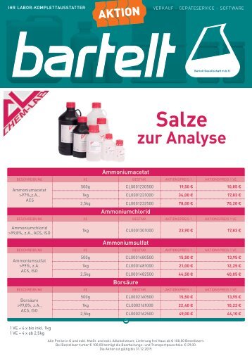 Bartelt Aktion Chem-Lab Salze