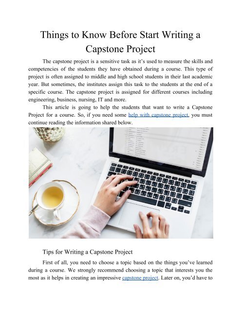 Things to Know Before Start Writing a Capstone Project