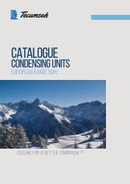 Tecumseh Catalogue condensing units - European Range 50Hz
