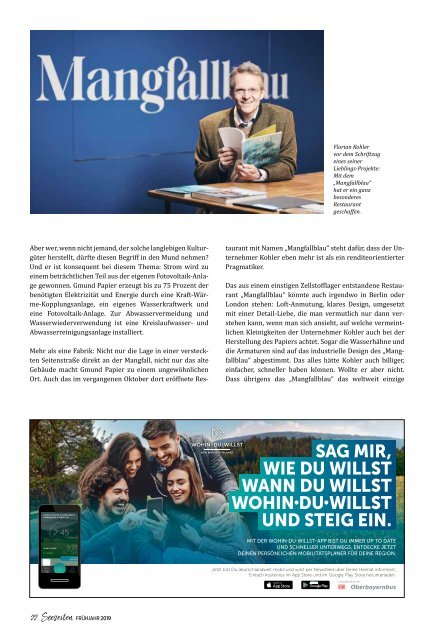 Seeseiten – das Magazin für die Region Tegernsee, Nr. 56, Ausgabe Frühling 2019