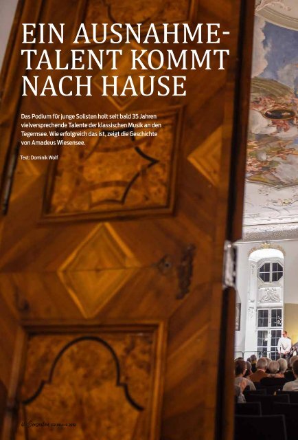 Seeseiten – das Magazin für die Region Tegernsee, Nr. 56, Ausgabe Frühling 2019