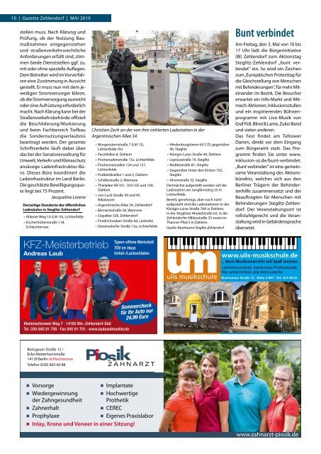 Gazette Zehlendorf Mai 2019