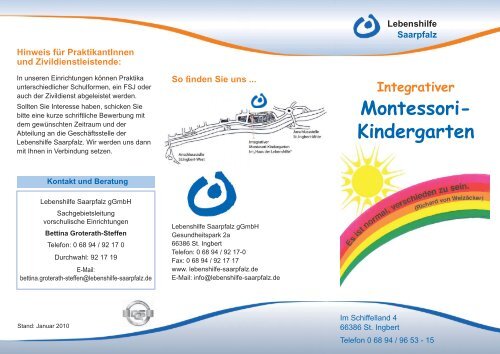  Integrativer Montessori-Kindergarten - Lebenshilfe Saarpfalz Motiv 