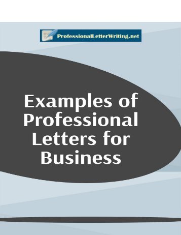 Examples of Professional Letters for Business