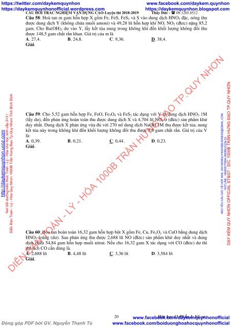 Hóa học 11 Chinh phục câu hỏi vận dụng cao trong bài thi KHTN kì thi THPT QG (Đề bài)