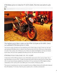 KTM Bikes price in India for FY 2019-2020 Pick the one which suits you