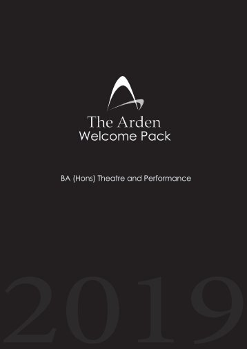 Welcome Pack - Theatre and Performance - 2019