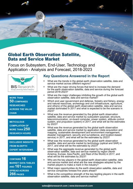 Earth Observation Satellite Data and Service Market