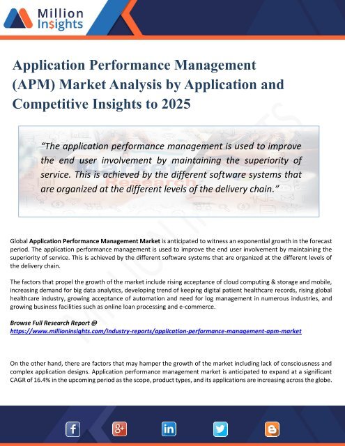 Application Performance Management (APM) Market - Industry Analysis ...