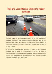 Best and Cost-effective Method to Repair Potholes