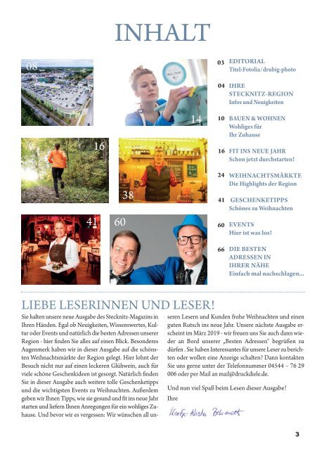 Die Besten Adressen - Ihr Magazin für die Stecknitz- Region Dezember 2018