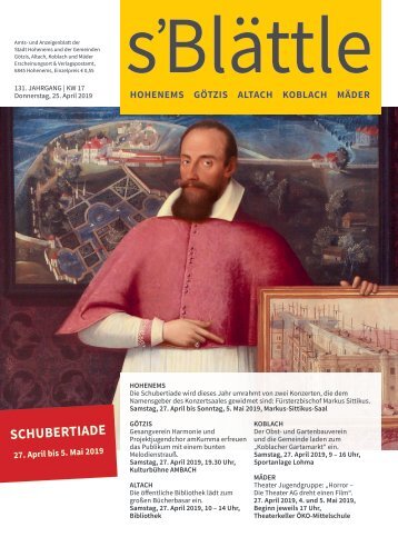 s'Blättle Nr. 17 - Do, 25. April 2019