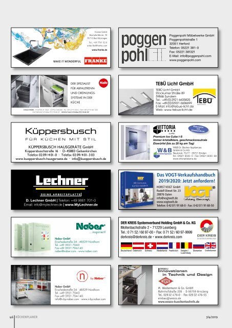 KÜCHENPLANER Ausgabe 3/4-2019 mit dem Sonderteil KÜCHENFERTIGUNG