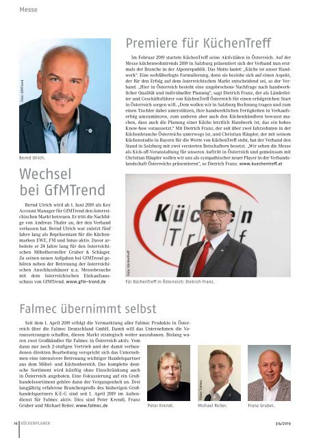 KÜCHENPLANER Ausgabe 3/4-2019 mit dem Sonderteil KÜCHENFERTIGUNG