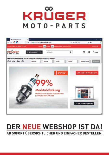 KRÜGER Moto-Parts - Neuer WebShop 24. April 2019