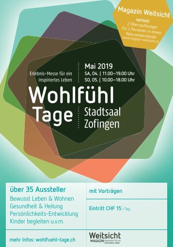 Programmheft Wohlfühl-Tage Erlebnis-Messe Zofingen 2019