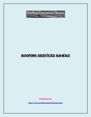 Roofing Services Hawaii