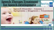 Speech Therapy Treatment for Speech Development