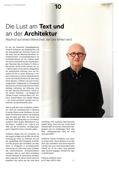 architektur Fachmagazin Ausgabe 3 2019