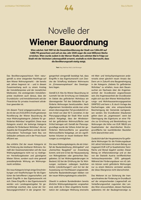 architektur Fachmagazin Ausgabe 3 2019