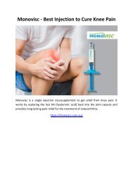 Monovisc - Best Injection to Cure Knee Pain