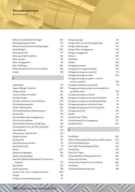 Aluminium Lieferverzeichnis 2020 - Leseprobe